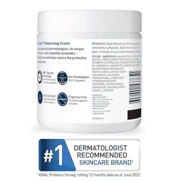 CeraVe Moisturizing Cream Fragrance Free Tub 19 ounce with Pump NEW & Sealed - Picture 7 of 7